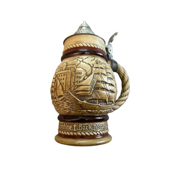 Avon Beer Stein 1977 Brazilian Handmade Mug For Nautical Theme Sailing Ships - Picture 3 of 6